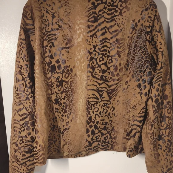 Birch Hill Animal Print Women's Jacket Size Lg #725 - Picture 3 of 3